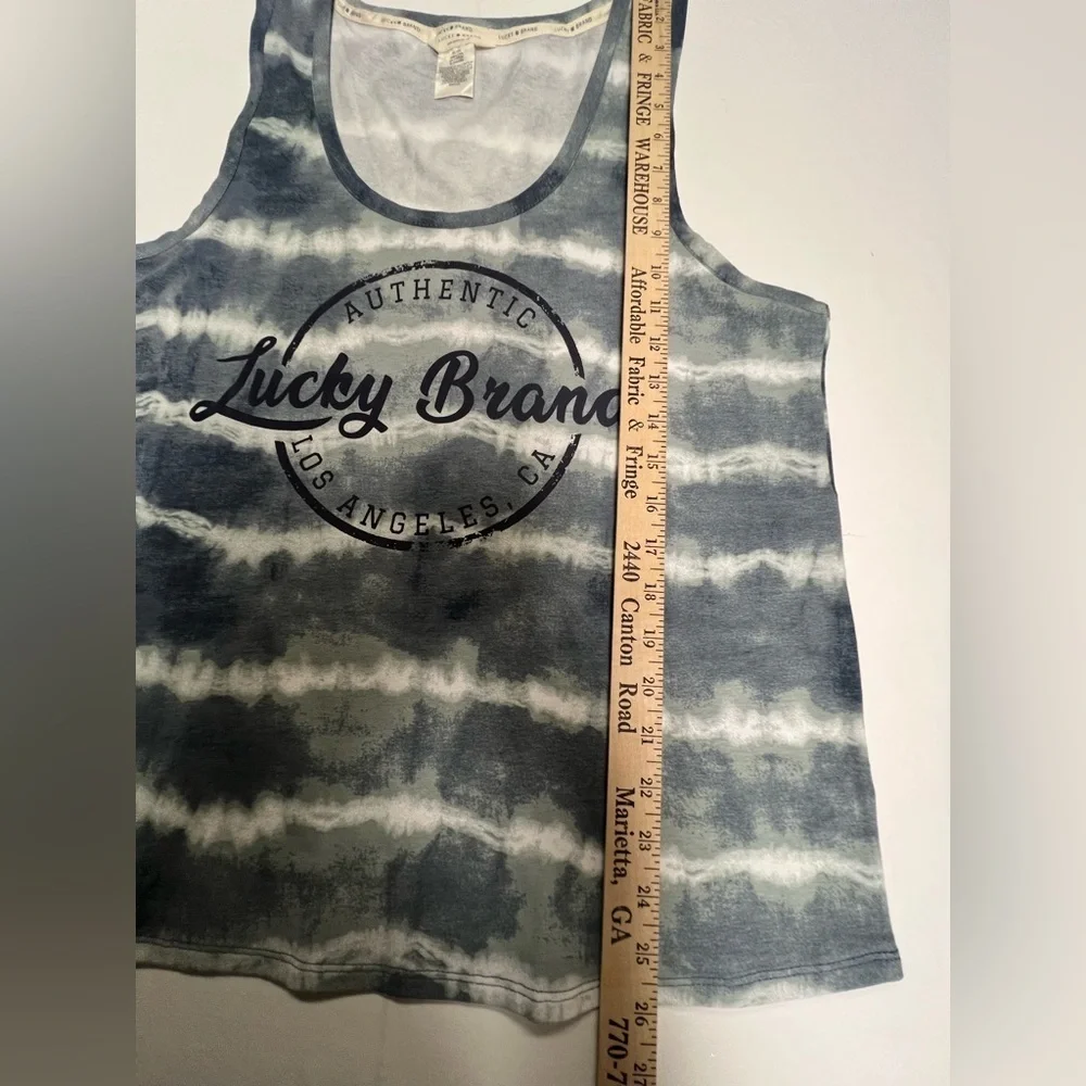 LUCKY BRAND BLUE TIE-DYE TANK TOP.  SIZE XXL - PRETTY MEDIUM SHADES OF BLUE/GRAY